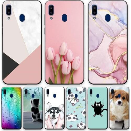 Case For Samsung A20 Soft Silicone Cover For Samsung A30 Phone Case For Samsung Galaxy A20 flower Case For Samsung Galaxy A30