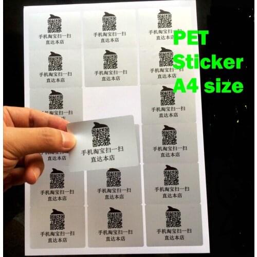 Jetland Matt Sliver PET Label WaterProof Equippment Electric Labels with Diecut for Laser Printers , Box of 20 A4 Sheets