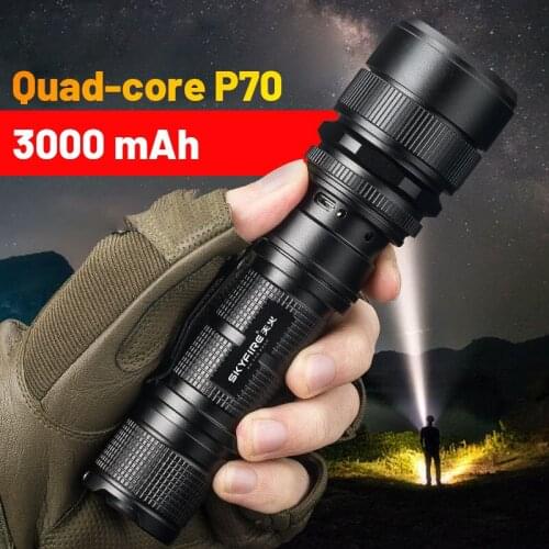 LED Flashlight Ultra Powerful Rechargable Dimmable P70 Zoom Led Torch Outdoor Self Defense Camping Fishing portable Lighting