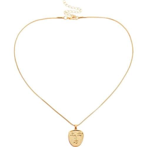 Hot Fashion Women Simple Embossed Portrait Pendant Sliver Gold Long Chain Womens Necklace Jewelry For Female Girls