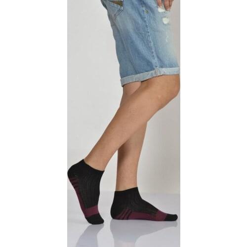 Idilfashion Male Thick Metal Circles Booties Socks-Black-E-ART234 (3'LÜ PACKAGE)