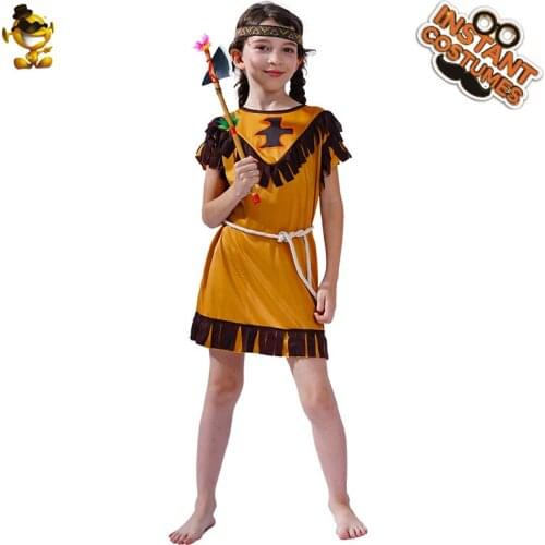 Indian Girls Costume Carnival Role Playing Party Fancy Dress Halloween Cosplay Indian Outfits for Kids Children