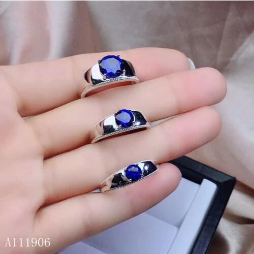 KJJEAXCMY boutique jewelry 925 sterling silver inlaid natural sapphire female ring support test