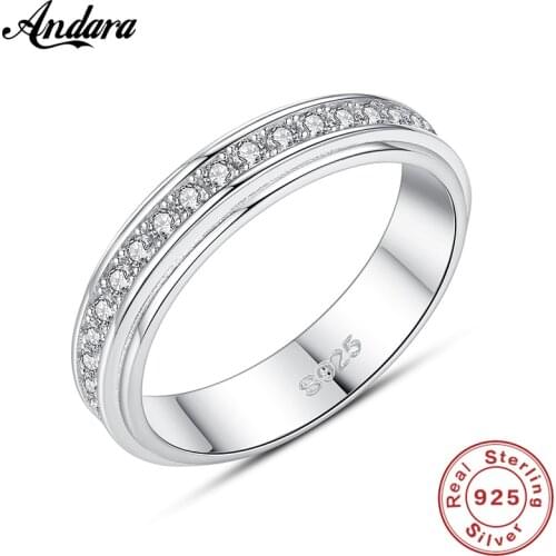 Couple Lover Ring 100% 925 Sterling Silver Fashion Jewelry Round Clear CZ Rings Women Men Valentines Day Gift