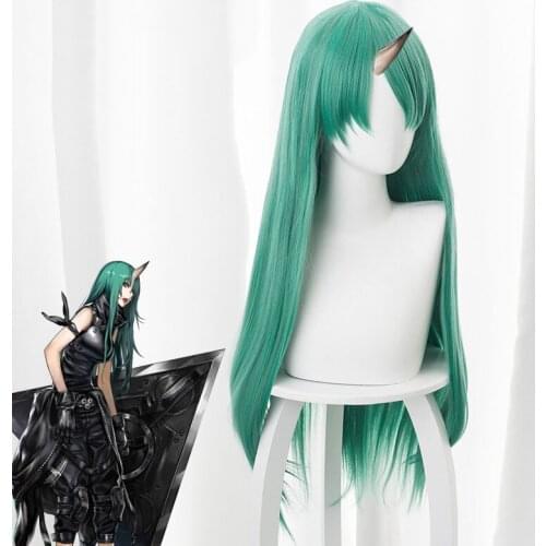 Tomorrow Ark Star Bear Mixed Green Face Long Straight Hair Cosplay Game Wig Anime Fluffy Female Kawaii Hair Women Wig 80CM