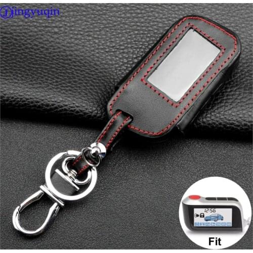 Jingyuqin 10x 3 BTNS Remote Leather Key Cover Case A93 Keychain Silicone Case For Starline A93 A63 Two Way Car Alarm,Car-styling
