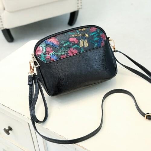 Creative Wallet Large Capacity Cross Body Bag Dual Purpose Shoulder Bag Retro Hand-painted High Quality PU Leather Female Bag