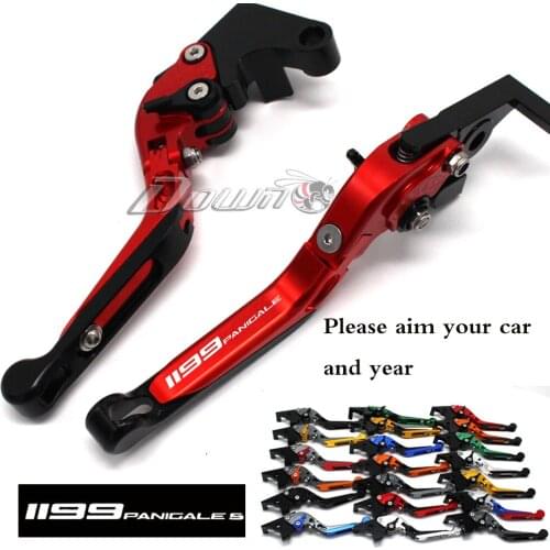 Laser Logo(1199 Panigal) Red&Titanium CNC Motorcycle Brake Clutch Levers For Ducati 1199 Panigale/S/Tricolor 2012 2013 2014 2015