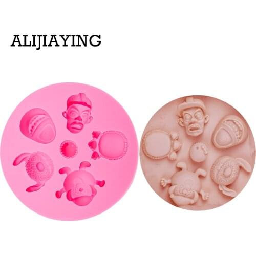 M0489 1Pcs Silicone Cartoon Character Cake Mold Fondant Mold Famouse Super Heros Baking Mold Non-Stick Cake Bake Tools