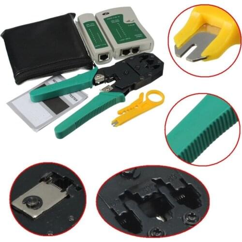 Network LAN Kit RJ45 Cat5e RJ11 PC Cable Tester Ethernet Crimper Punch Down Tool