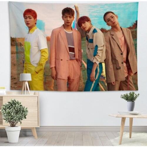 New Shinee KPOP Tapestry Wall Hanging Decor Wall Cloth Tapestries Home Decoration Accessories Psychedelic Carpet Decorative 2.25