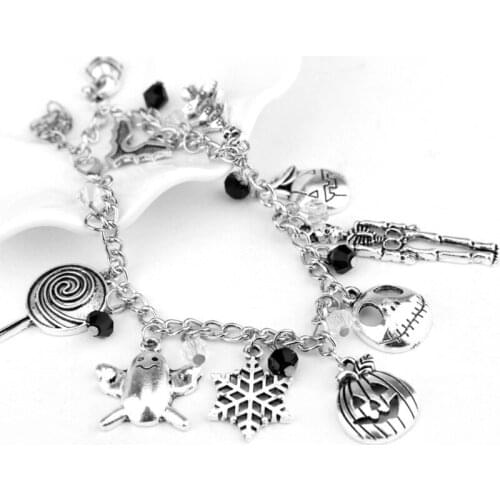 Horror Movie Charm Bracelet Nightmare Before Christmas Bangle Jewelry Chucky Halloween Gift A5KE