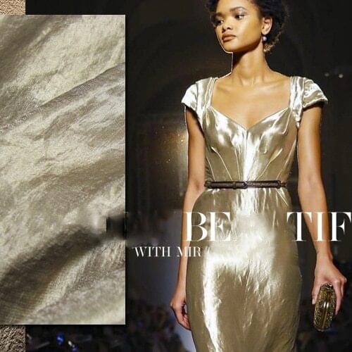 Super beautiful bright gold imports of high-quality pearl cotton jacket trousers sense fashion fabric drapery fabric