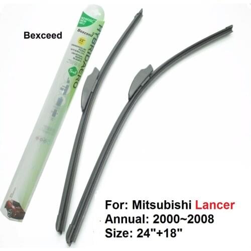 Bexceed of All Season Car Windshield Flat wiper blade For Mitsubishi Lancer . 1 Pair(24"+18") 2000~2008