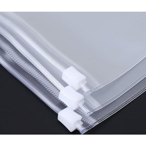 R9UA Clear PVC Storage Bag Pouch For Notebook Diary Day Planner Zipper Business Cards