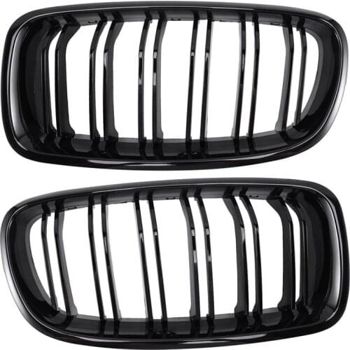 1Pair Gloss Black Front Grille/Grilles Kidney For BMW 3-Series F30 F31 F35 2012-2017 Car Styling
