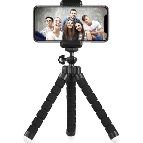 Phone Tripod, Portable And Adjustable Camera Stand Holder With Wireless Remote And Universal Clip For Iphone, Android Phone, C