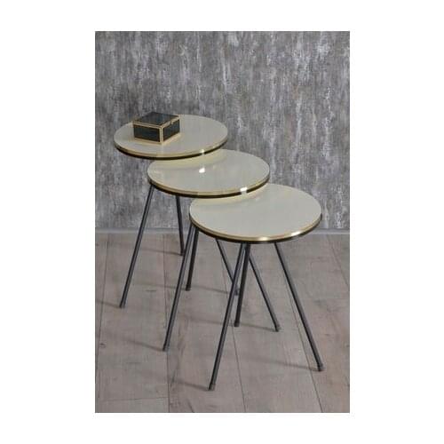 Modern Zigon coffee table Black Metal Foot Double Gold Cream coffee tables table basse furniture living room table