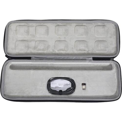 For Logitech MX Keys Advanced Wireless Illuminated Keyboard Storage Bag EVA Hard Case Portable Pouch Bag