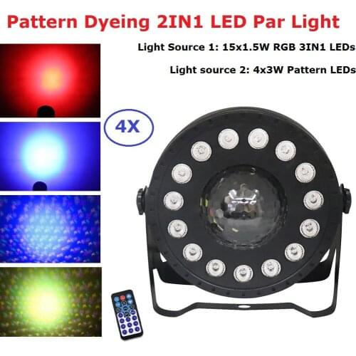 LED Par Light 15X1.5W Dj LED RGB Par Lights 4X3W Crystal Magic Ball Lights Wash Effect Disco Lights For Party KTV Stage Lighting
