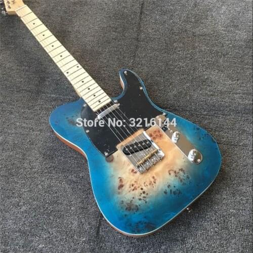 Spot, new electric guitar, blue edge, bark, stock, black guard, free delivery. Real photos