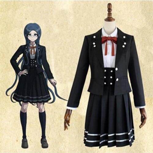 Anime Danganronpa V3 Shirogane Tsumugi Original Edition JK Uniform Cosplay Costume Women Halloween Party suits with Wig Hair
