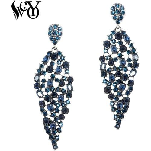 VEYO Hollow out Rhinestone Drop Earrings Trendy Dangle Earrings for Women Fashion Jewelry 4 Colour New
