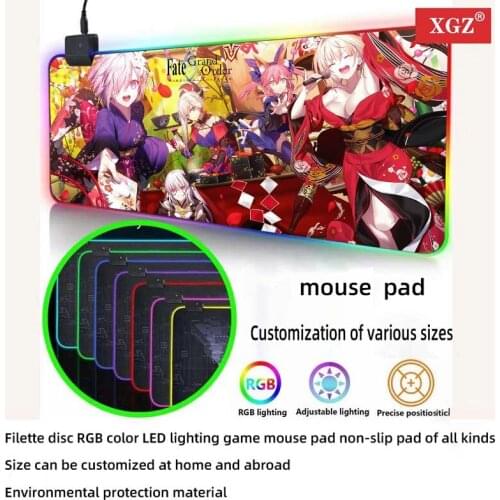 XGZ Led Light Gaming Mouse Pad RGB Large Keyboard Rubber Sleeve Non-slip Base Computer Desk Mat Xxl