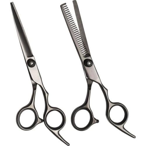 6 Inch Japan Stainless Steel Cutting Hair Styling Scissors For Grooming Matte Black Barber Scissor