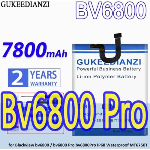 High Capacity GUKEEDIANZI Battery 7800mAh for Blackview bv6800 / bv6800 Pro bv6800Pro IP68 Waterproof MT6750T