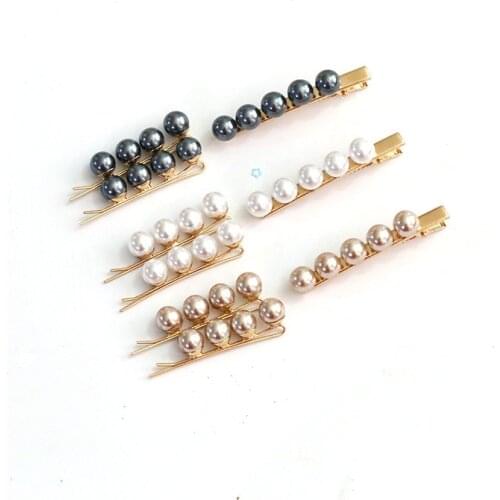 Alloy Pearl Shiny Hair Clips For Women Korea Hair Accessories Rhinestone Hairpins Bows Flower Hairgirps Barrette
