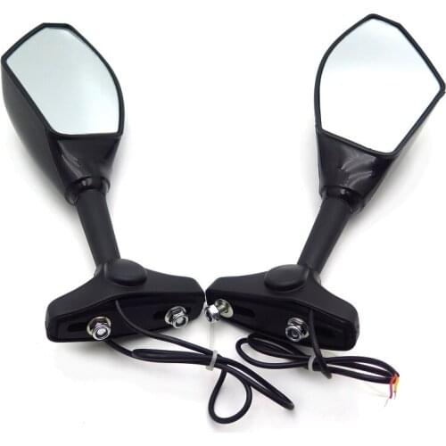 Aftermarket motorcycle parts Motorcycle Black Integrated Led Turn Signals Side Mirrors w/ Smoke lens For Suzuki GSXR 600