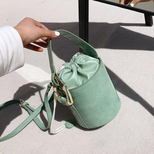 Ladies Small Handbag Fashion Shoulder Bag Casual Bucket Bag Lady Messenger Bag Stone Pattern Female Bag Mini Mobile Phone Bag