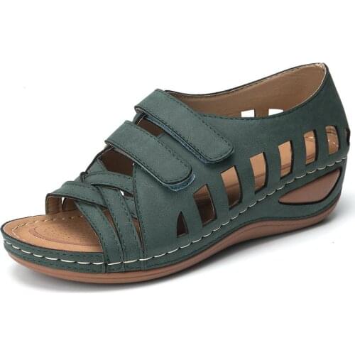 2021 Summer New Fashion for Women Sandals Stylish Ladies Hollow Out Wedges Buckle Platform Casual Shoes Female Soft Beach Shoes