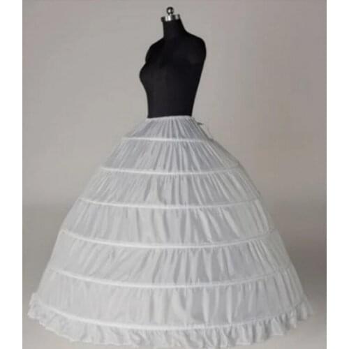 Wedding Accessories Petticoat Vestido Longo Ball Gown Crinoline Underskirt 6 Hoops Skirt Petticoats In Stock 2022