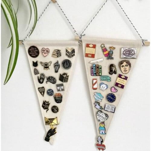 Cotton Pin Badge Display Flag Wall Display Pennant Banner Badge Buttons And Lapel Collections Home Decoration