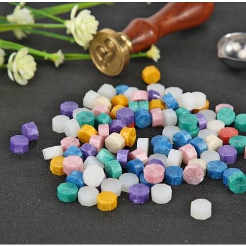 100pcs Sealing Wax Grain Envelope Documents Retro Fire Painting Pill Octagon Stamping Wedding Invitation Decorative