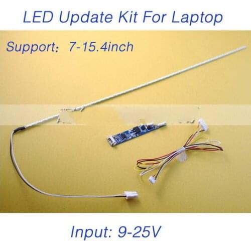 2pcs x LCD Laptop Dimable LED Backlight Lamps Adjustable Light Update Kit Strip+Board 9-25V Input
