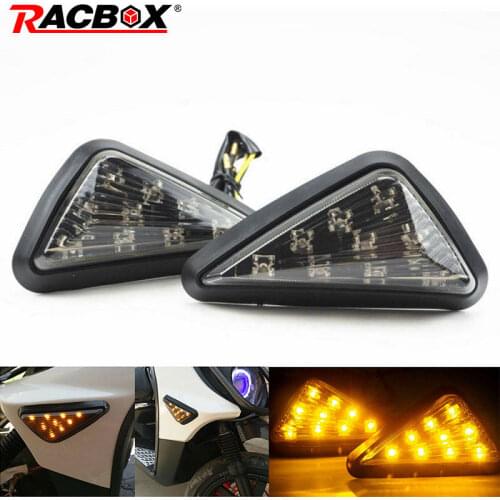 2pcs Smoke Triangle Flush Mount LED Waterproof Warning Signal light Turn Signals Blinker Turning Light for Motorcycle Motorbike