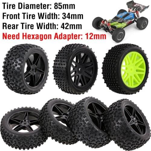 Hot 4Pcs 75mm Universal Rubber Rally Climbing Car Off-road Wheel Rim and Tires Hex For HSP HPI 1:10 RC Racing Car Accessories