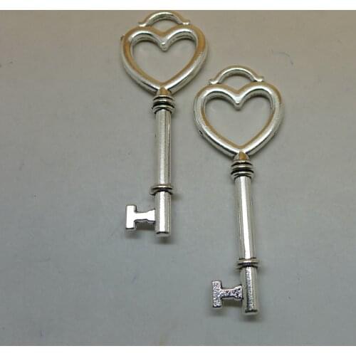 A6807 Wholesale 25pcs Tibet Silver Key Pendant Alloy Jewelry Accessories 56x21mm