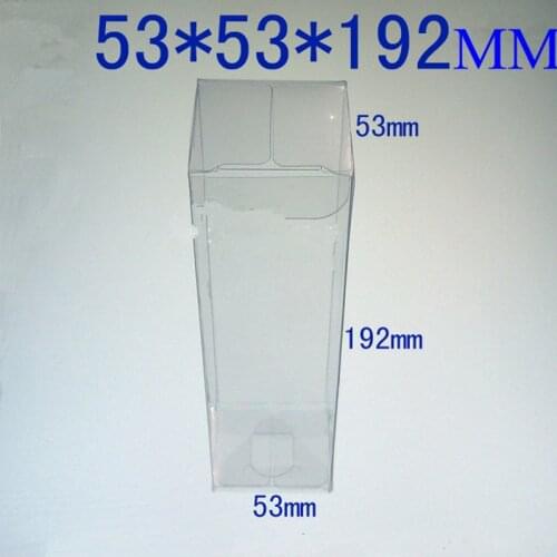 Free shipping 100pcs 5.3*5.3*19.2cm Spot PVC clear plastic box /Box used to display food,toy,car models etc
