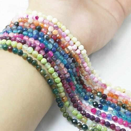 New Arrival 4mm Faceted Natural Gem Stone 38cm Spacer Beads for Fits Bracelet Necklace DIY Jewelry Making Findings 15" Strand