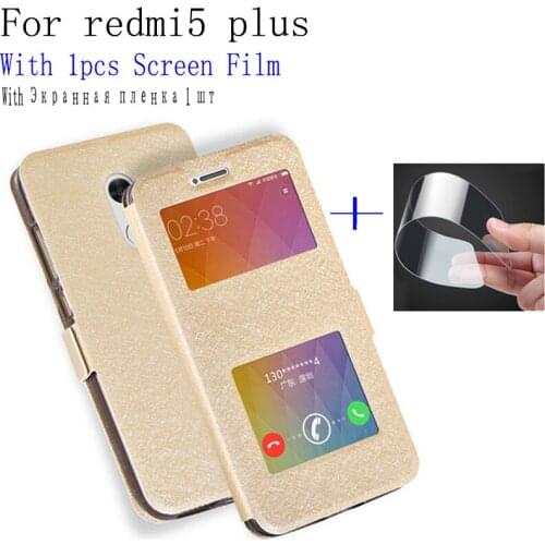 Phone Case For xiaomi redmi 5plus case shell 5 plus cover open window leather case For xiaomi redmi5 plus flip case back cover