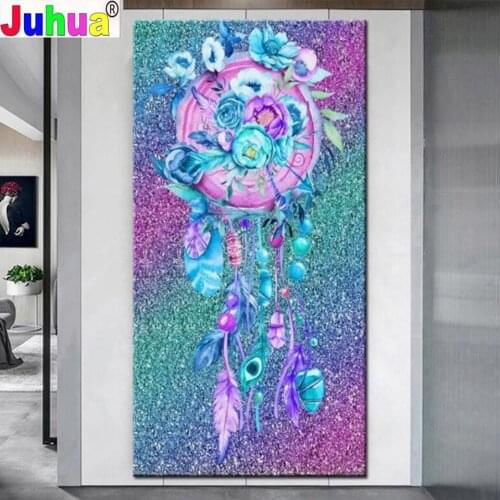Colored feathers diamond mosaic full square diamond embroidery icon 5d diy diamond painting 100% cross Best gift large JH1411
