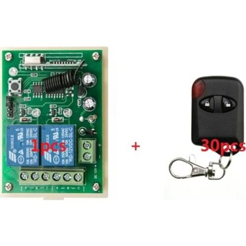 DC12V 2CH Wireless Remote Control Switch System teleswitch 1*Receiver + 30 *cat eye Transmitters for Appliances Gate Garage Door