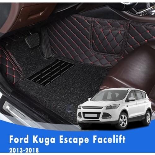 For Ford Kuga Escape Facelift 2018 2017 2016 2015 2014 2013 Luxury Double Layer Wire Loop Car Floor Mats Carpets Auto Interiors