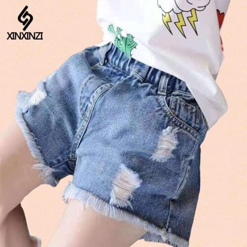 XINXINZI Girls cotton Denim jeans Shorts Girls children Thin Soft Trousers Jeans Kids Children Casual Clothes Clothing XXZ67