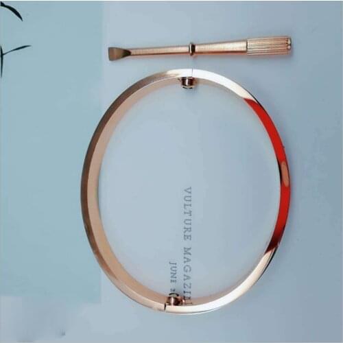 Bracelets classiques d'amoureux en titane et acier, Bracelet à vis et manchette pour femmes, ensemble de tournevis avec boîte