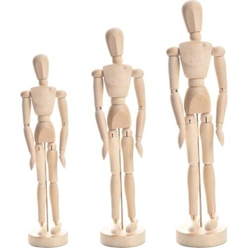 4.5/8/12 Inches Tall Wooden Human/ Hand Mannequin Movable Limbs Human /Hand Artist Wooden Manikin Drawing Mannequin Model